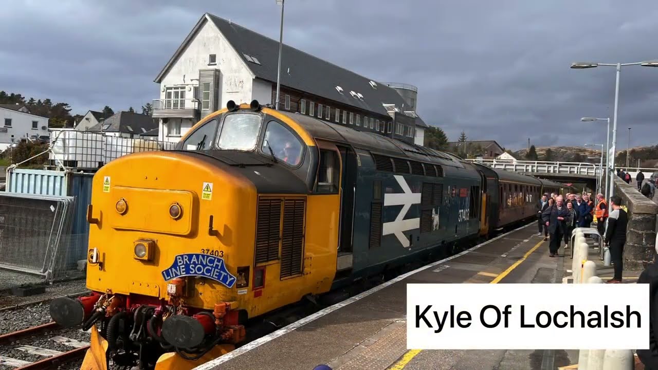 37403 Isle Of Mull in pictures & video Branch Line Society Charter to Kyle of Lochalsh 29/03/2023