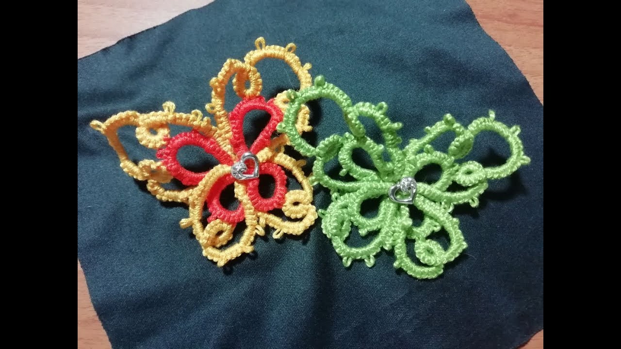 Chiacchierino ad ago tutorial farfalla - [ Neddl Tatting tutorial butterly ]