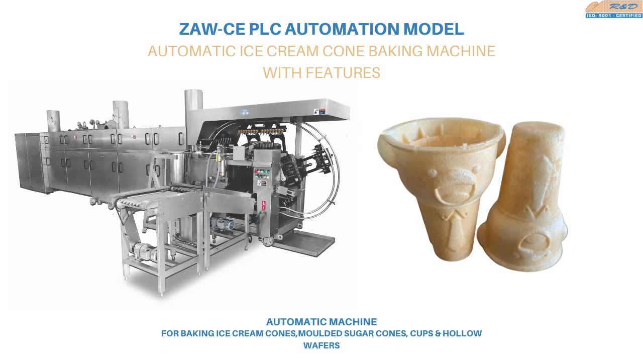 Bear Cone | ZaW-CE-PLC Automation Model | Automatic Ice Cream Cone Baking Machine | R&D Engineers