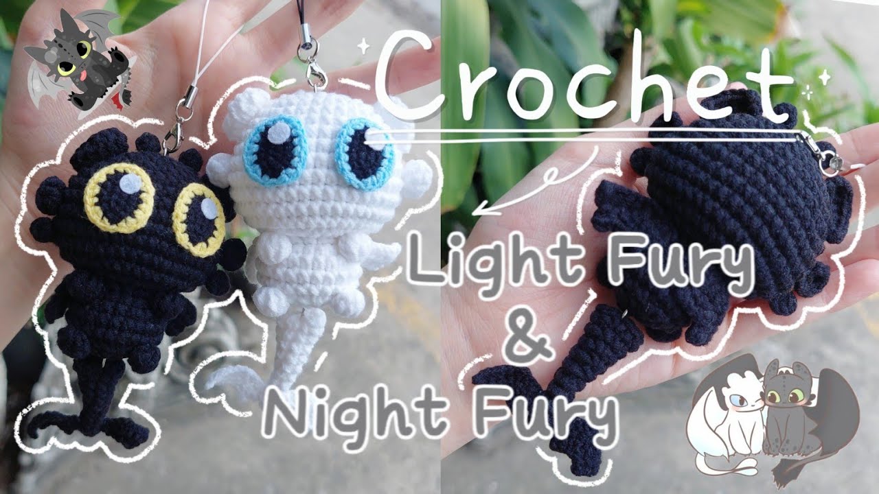 Crochet Night Fury and Light Fury | Crochet Toothless | Móc len Cặp Đôi Rồng Sún Răng | Lem'n Do