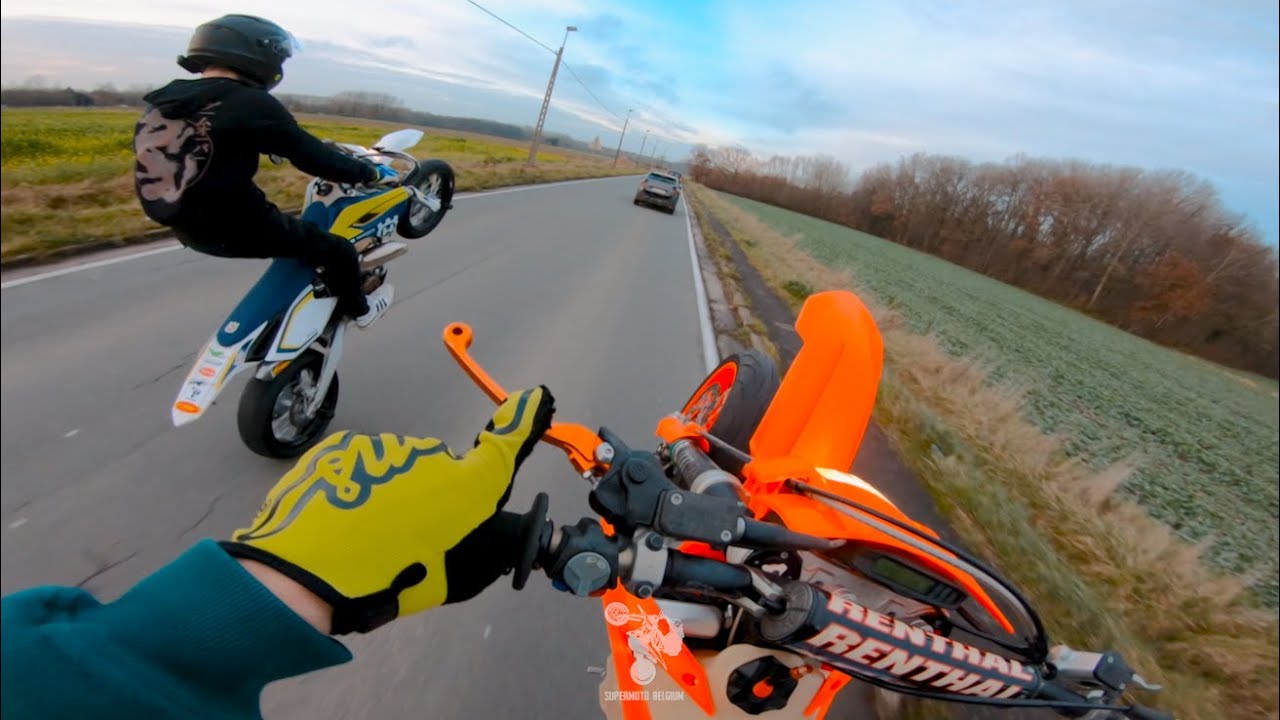 KTM XCW 150  & HUSQVARNA TE 125 Wheelies !
