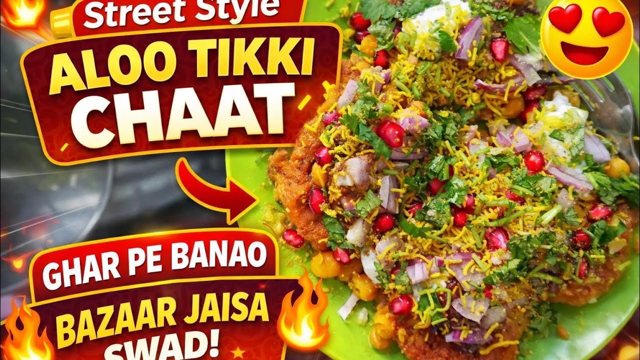 Street Style Aloo Tikki Chaat😍| Ghar Pe Banaye Bazaar Jaisa Swad🤤 #alootikkichaat #streetfood #viral