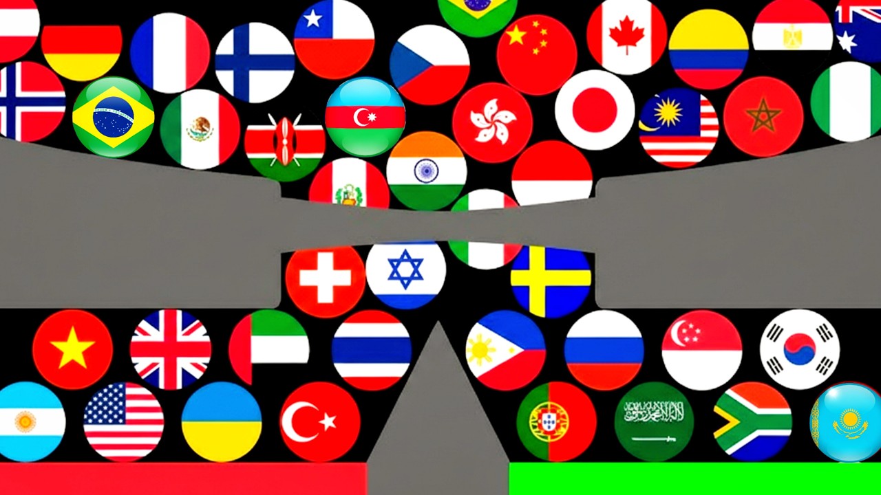 14 Pro Countries Marble Race In Algodoo