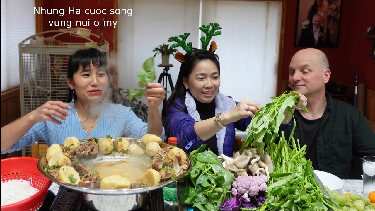 ĐÃI BẠN MỘT NỒI VỊT NẤU CHAO NÓNG HỖI GIỮA MÙA TUYẾT LẠNH, Trang's family cuộc sống Mỹ