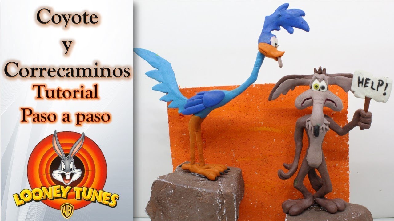 Como hacer el coyote y correcaminos de plastilina / How to make the coyote and roadrunner of clay
