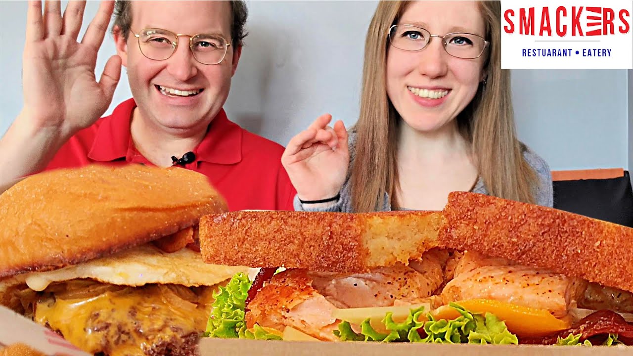 Smacker's Smackburger & Grilled Salmon Club Mukbang!
