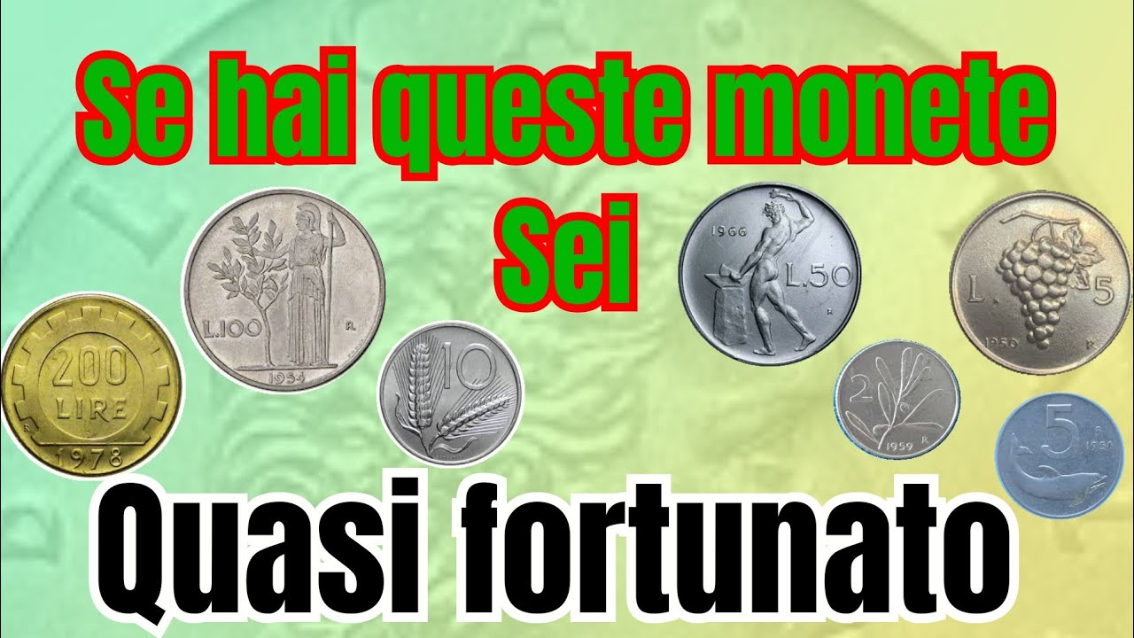 Lire che valgono quasi una fortuna. repubblica italiana Lire 200-100-50-20-10-5.