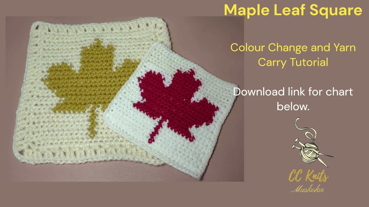 Colour Change and Yarn Carry  for Maple Leaf Square