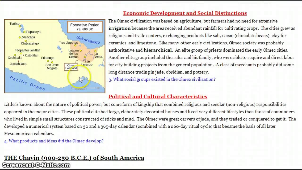 The Americas: Olmec and Chavin
