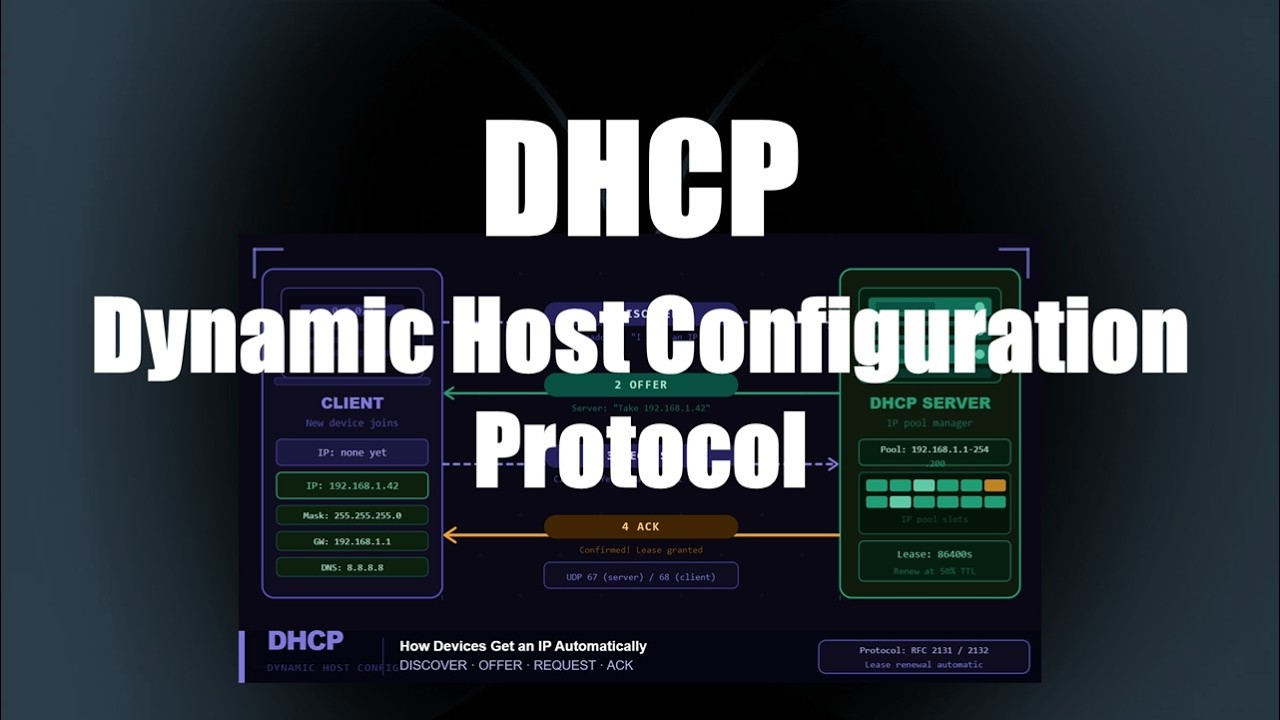 DHCP (Dynamic Host Configuration Protocol) #dhcp #networkprotocols #networkengineer #dhcpserver