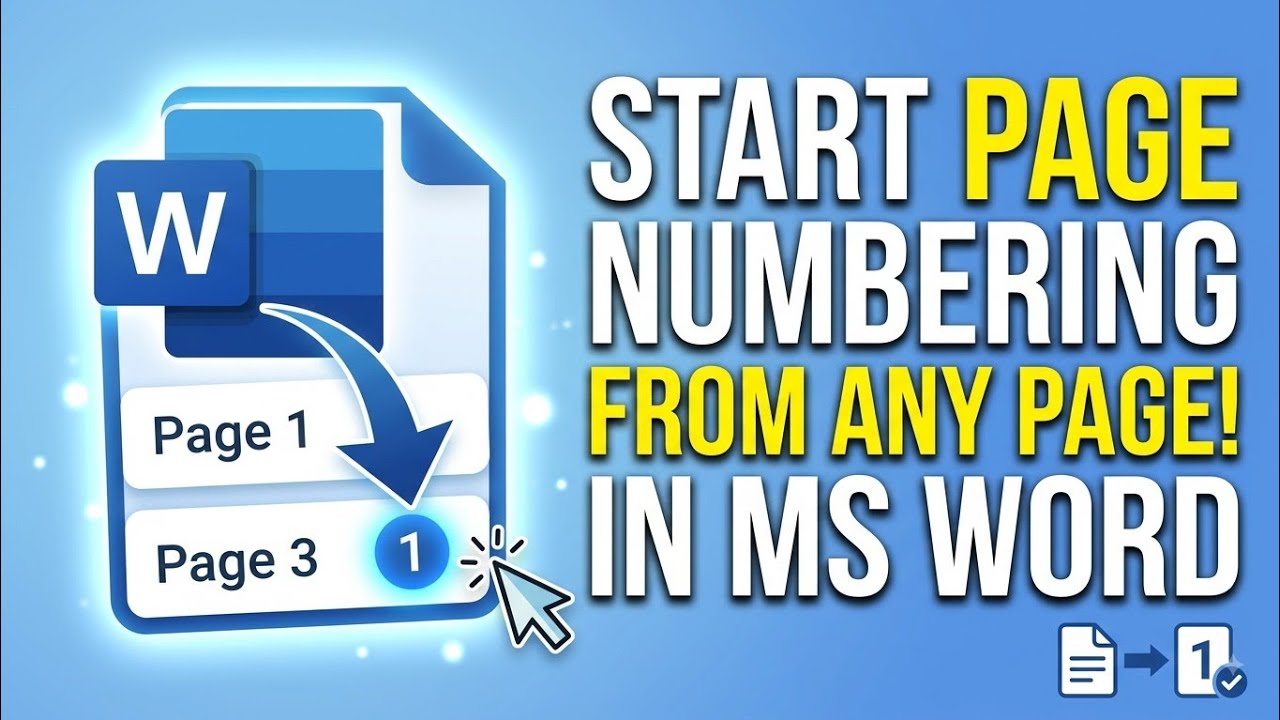 How to Add Page Numbers from a Specific Page in Word|Start Page Numbering from any page in MS Word