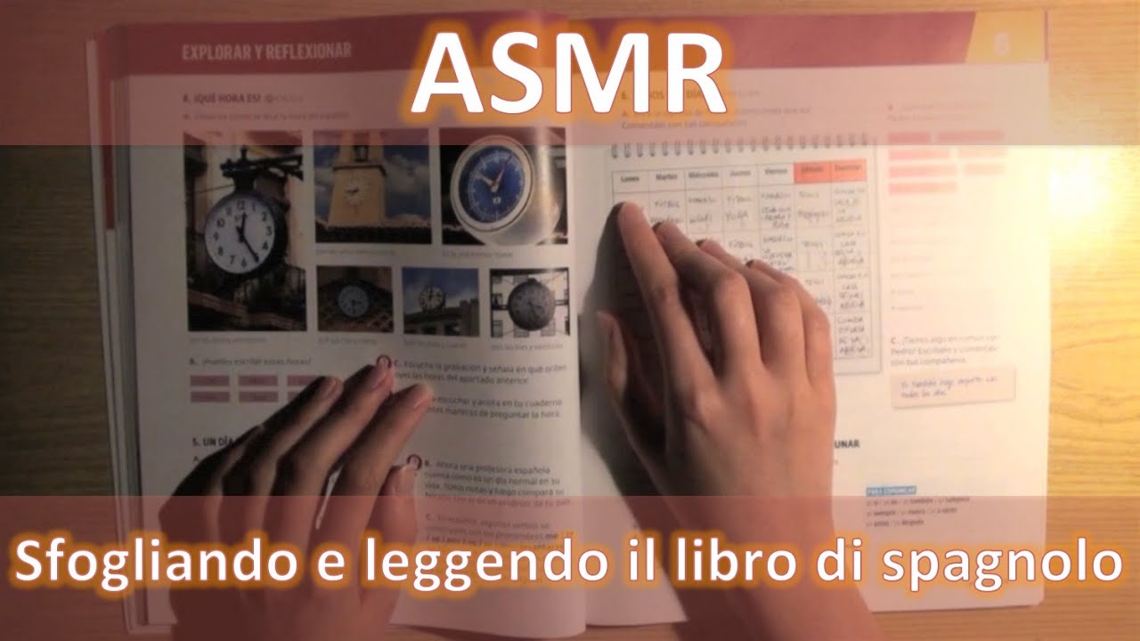 ASMR ITA Sfogliando e leggendo il libro di spagnolo (Aula internacional 1) [whispering]