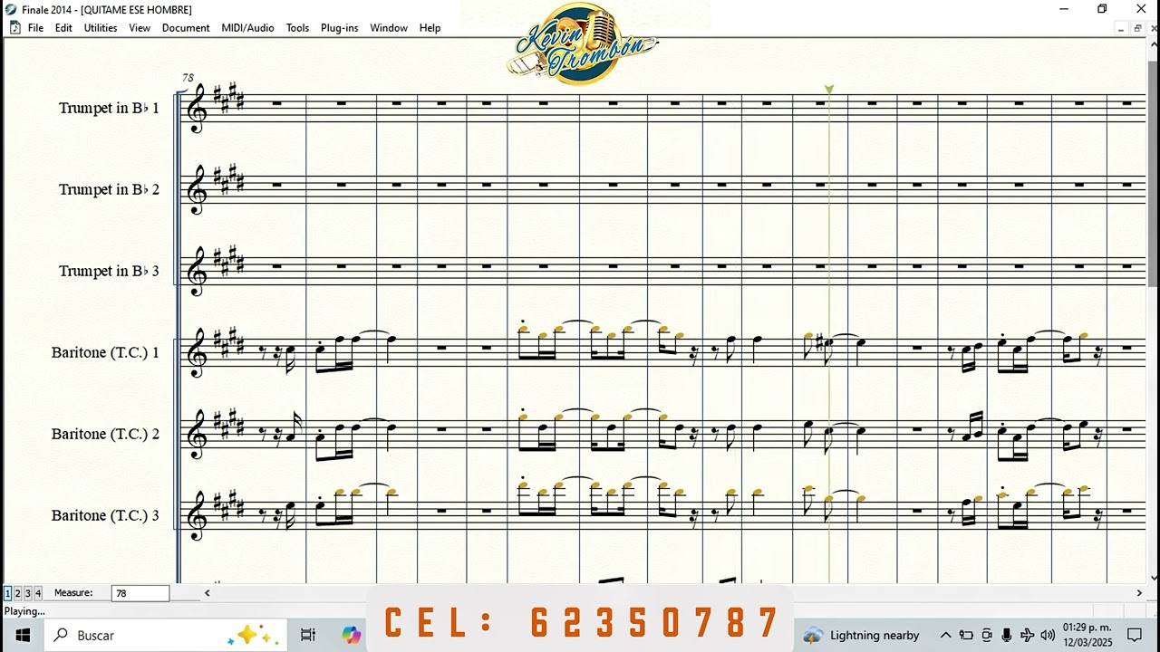 BANDA ESPECTACULAR DE IQUIQUE - QUITAME ESE HOMBRE Ritmo Caporal PARTITURA