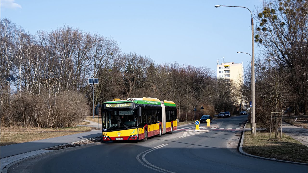Solaris Urbino 18 electric #1385 [Przejazd, 64B] 🎶 Napęd 🎶