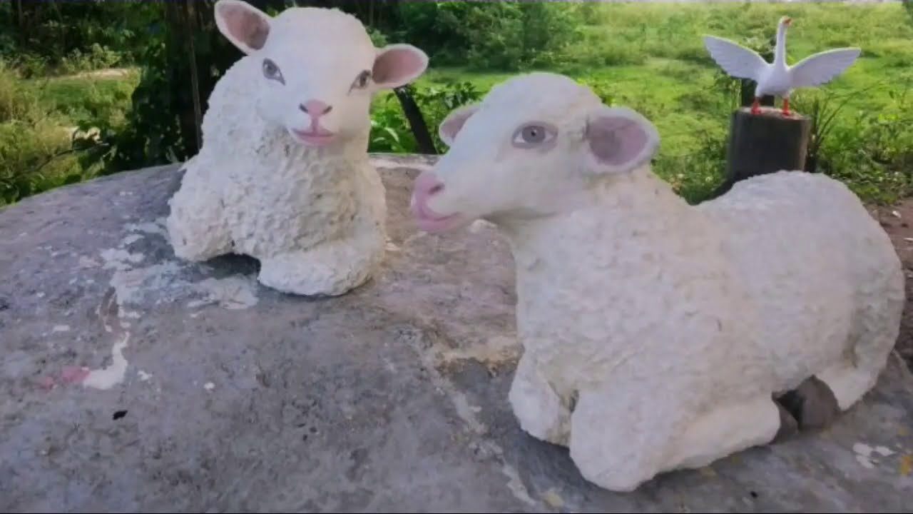 Como Fazer Ovelhas Feitas Com Garrafa Pet e Cimento