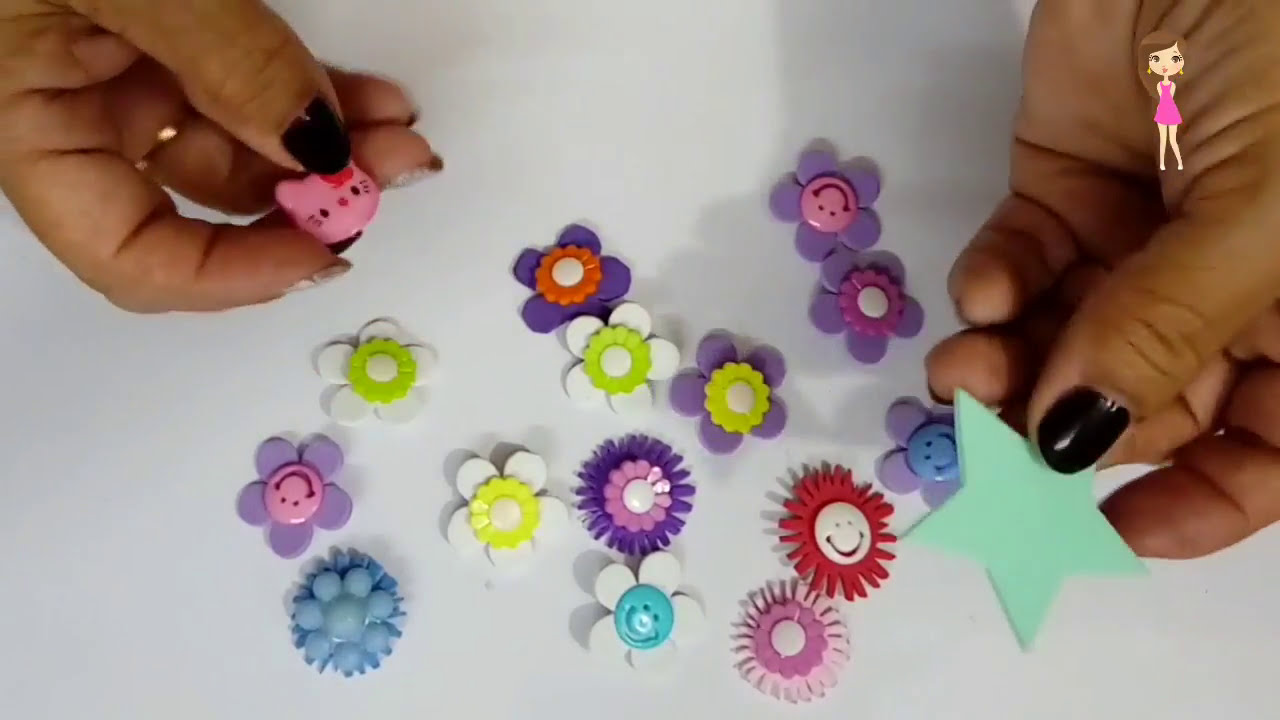 BOTONES CON FOOMI PARA PEINADOS / BUTTONS WITH EVA RUBBER