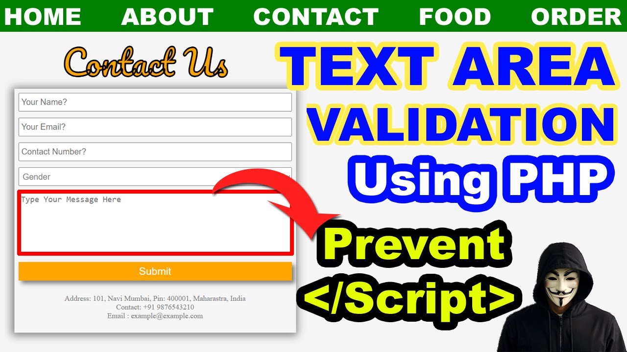 Textarea validation in PHP, Handle TextArea in PHP (Hindi), Form validation Tutorial in Hindi