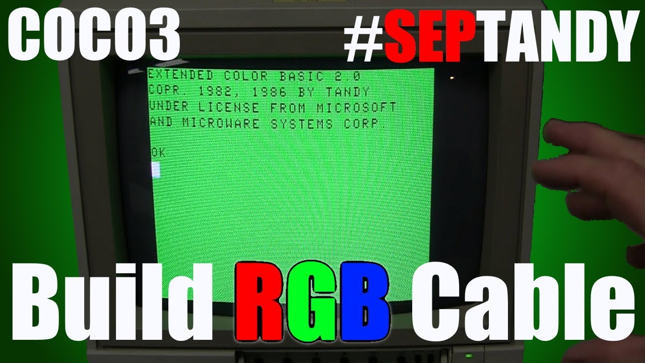 Building RGB Cable for Coco 3 for #SepTandy, Seeing TRS-80 in Composite and RGB First Time Ever!