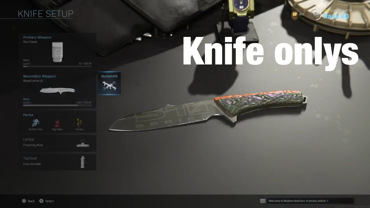 call of duty modern warfare...Knifes only challenge