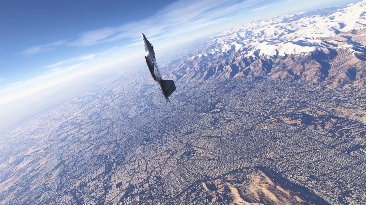 TMS F-22 Tehran and surroundings, Mount Damavand. Microsoft Flight Simulator 2024