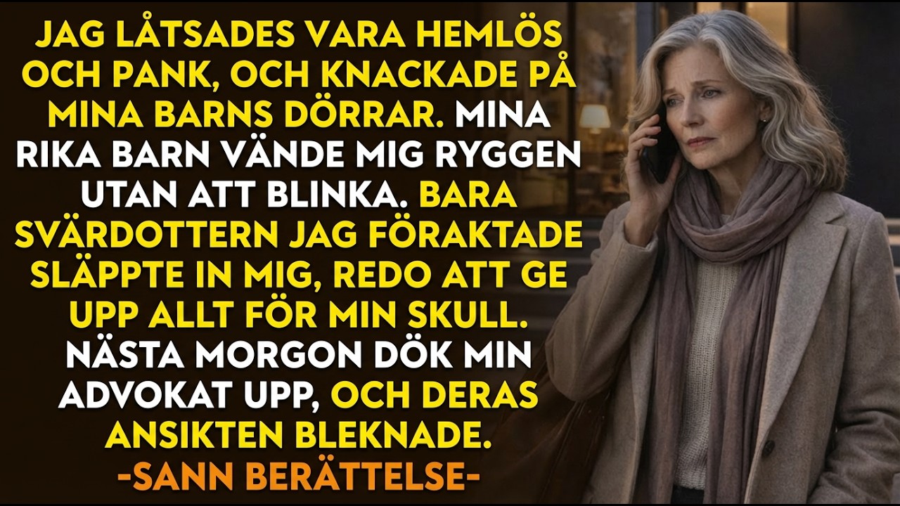 HENNES SANNA HISTORIA 👵💔Jag låtsades vara hemlös och pank.Bara svärdottern jag hatade öppnade dörren