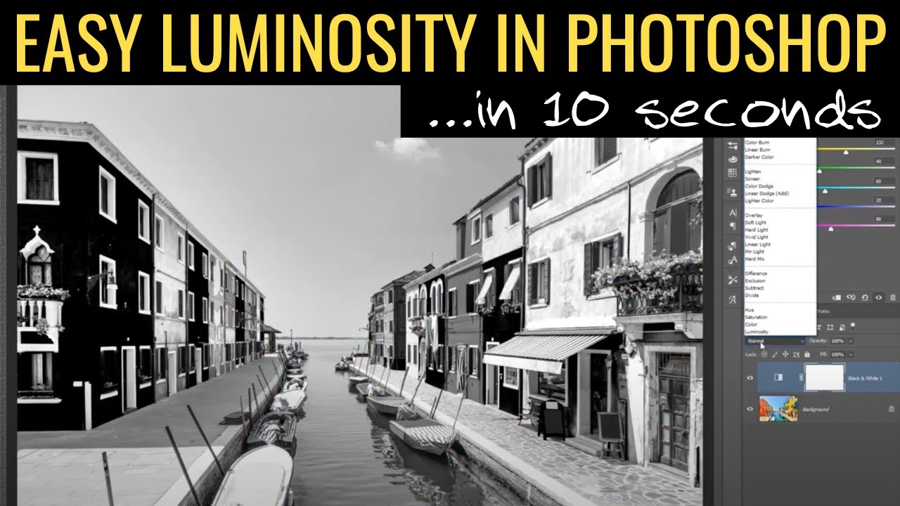How To Master Luminosity in Adobe Photoshop in 10 seconds