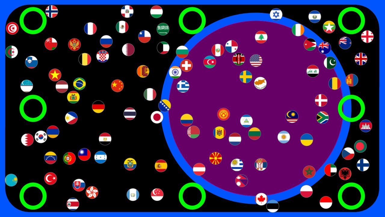 Elimination Circle ~Escape to Safe Circle~ | 100 Countries Marble Race