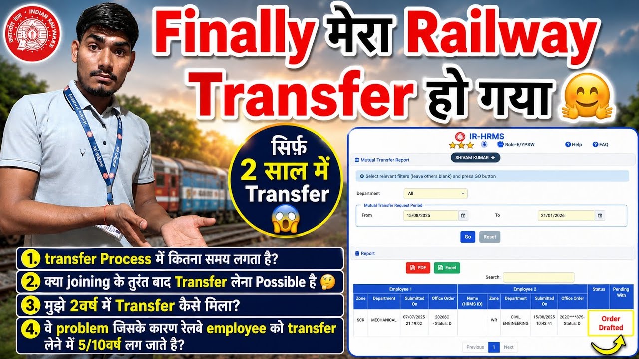 railway mutual transfer process step by step | mutual transfer process in indian railways | group d