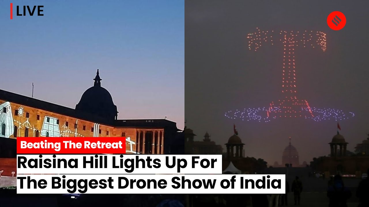 Beating Retreat Live: Watch The Biggest Drone Show of India Over Raisina Hill