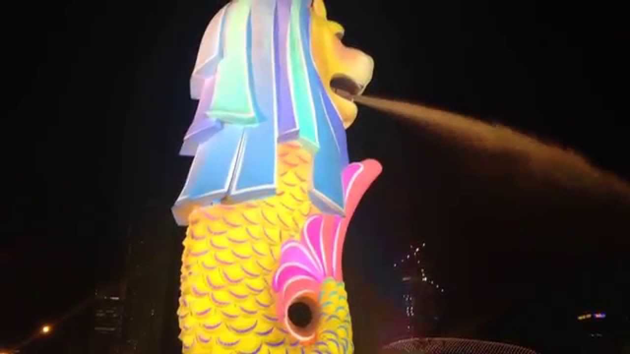 Singapore merlion 3d mapping colored
