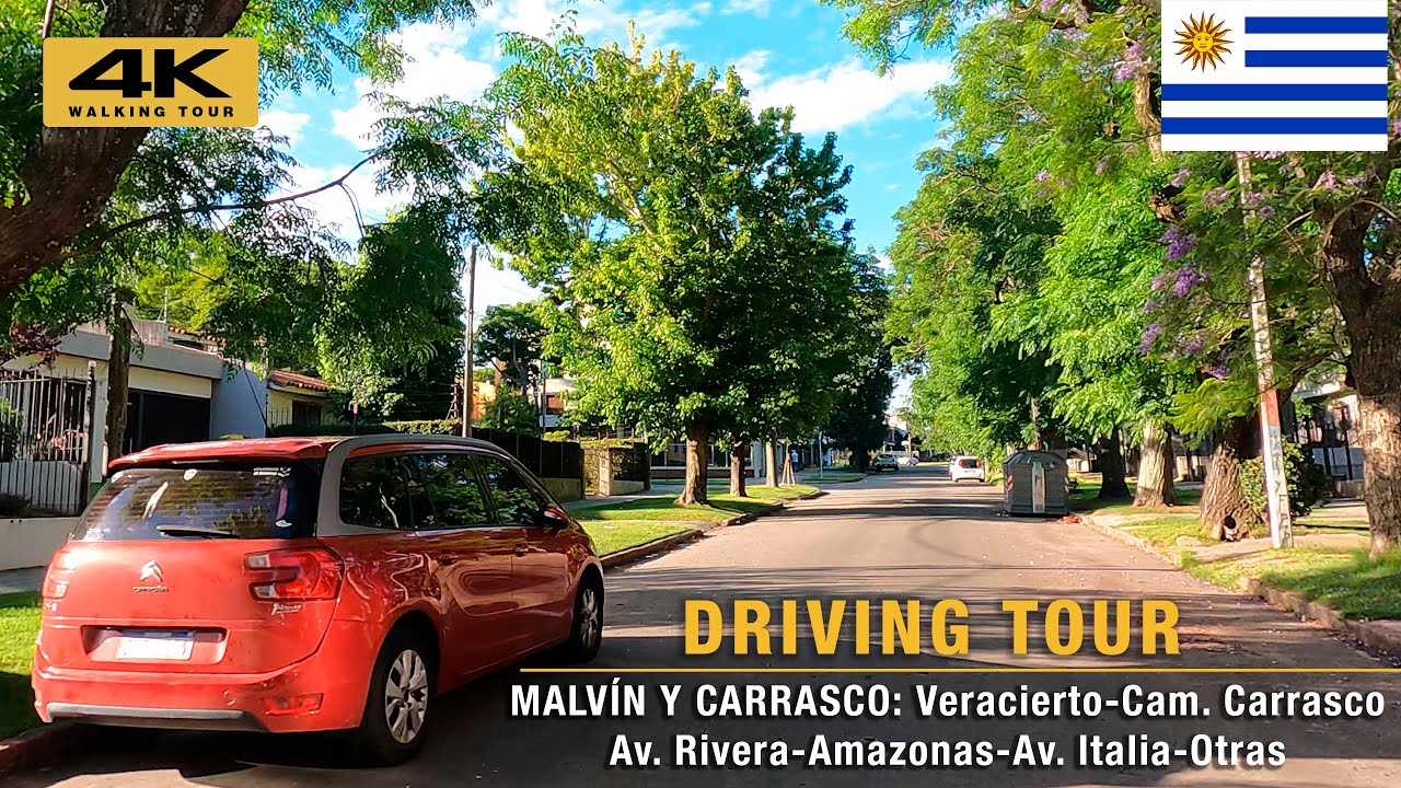 🇺🇾 MONTEVIDEO: Barrios MALVÍN y CARRASCO | DRIVING TOUR | Av. Rivera, Av. Italia y otras | 2024 [4K]
