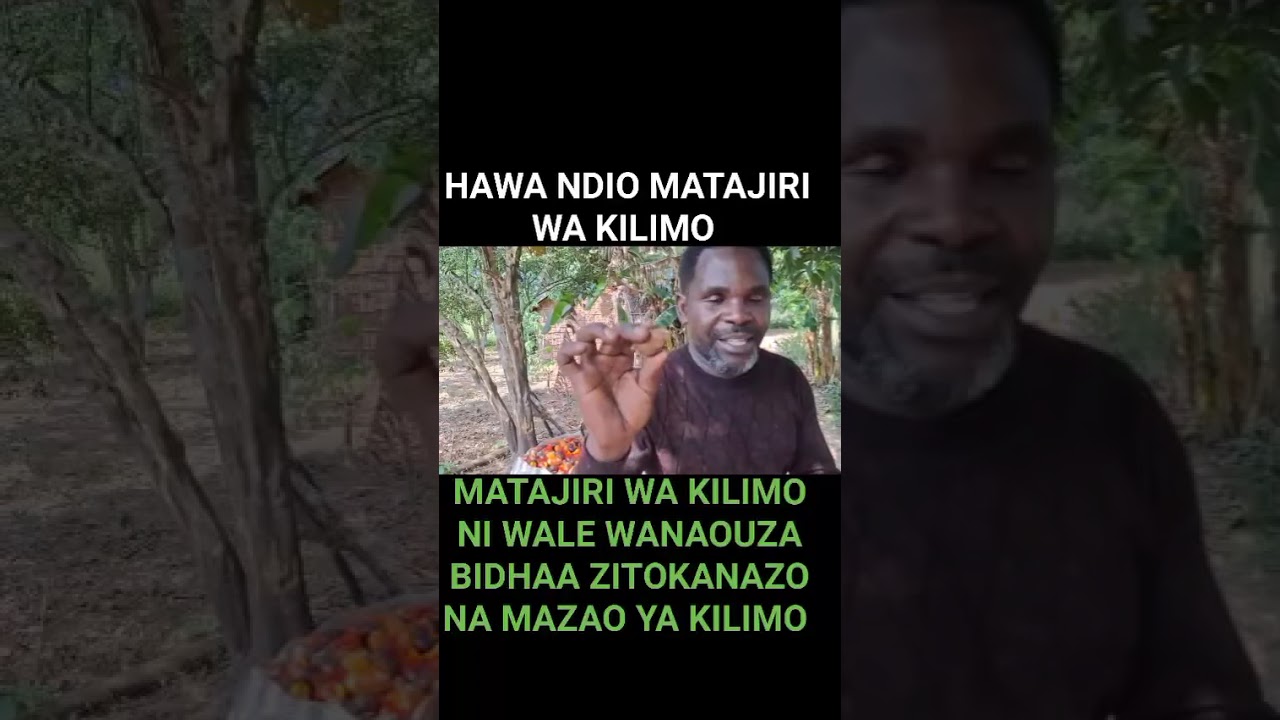 MATAJIRI WA KILIMO NI WALE WANAOUZA BIDHAA ZITOKANAZO NA MAZAO YA KILIMO 
