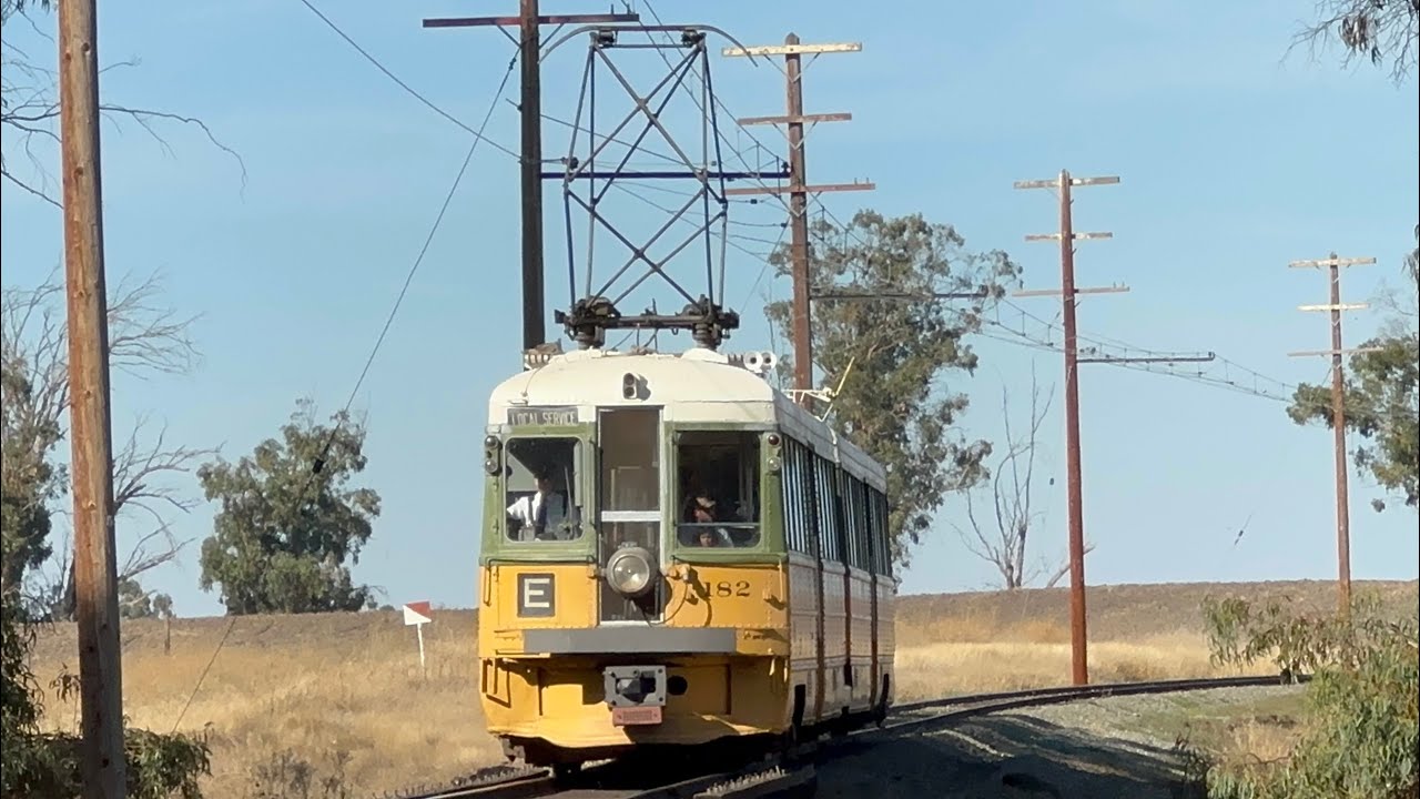 Western Railway Museum’s Key System Street Cars 182 & 187 at 2023 rotary pumpkin patch