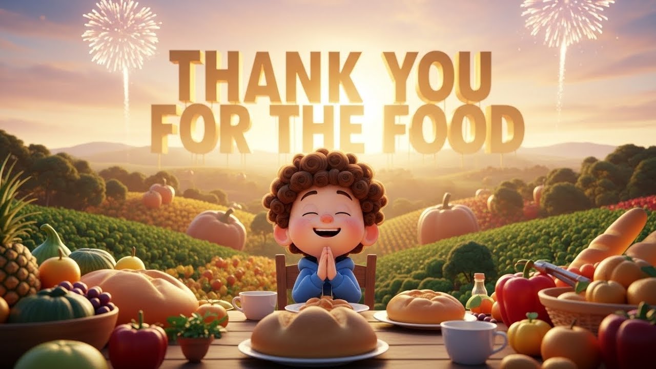 Thank You God for the Food 🍎 Mealtime Prayer Song for Kids!