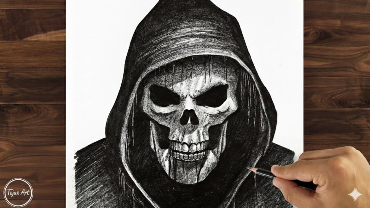 How To Drow Grim Reaper Drawing Art Step By Step.How To Drow Sketch Art #viral#sketchart #art#sketch