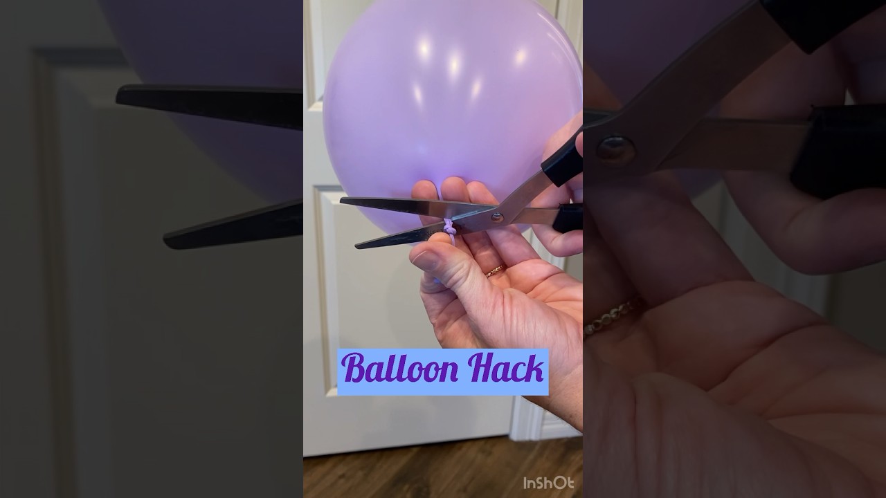Deflate a balloon without it popping! #mom #momhacks