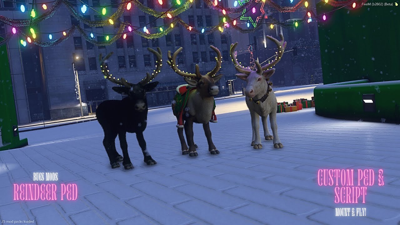 🎄 FiveM Reindeer Riding & Flying Script | Mount, Fly, Whistle & Transform | FULLY SYNCED