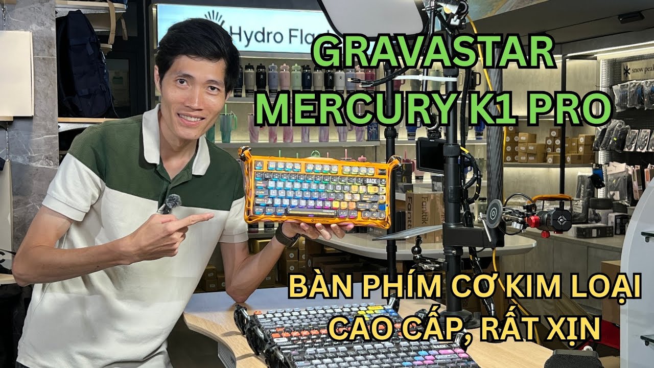 Khui hộp 4 phiên bản màu bàn phím cơ cao cấp Gravastar Mercury K1 Pro
