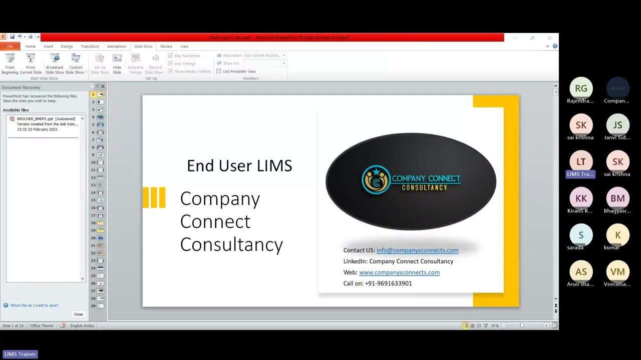Demo for End User LIMS