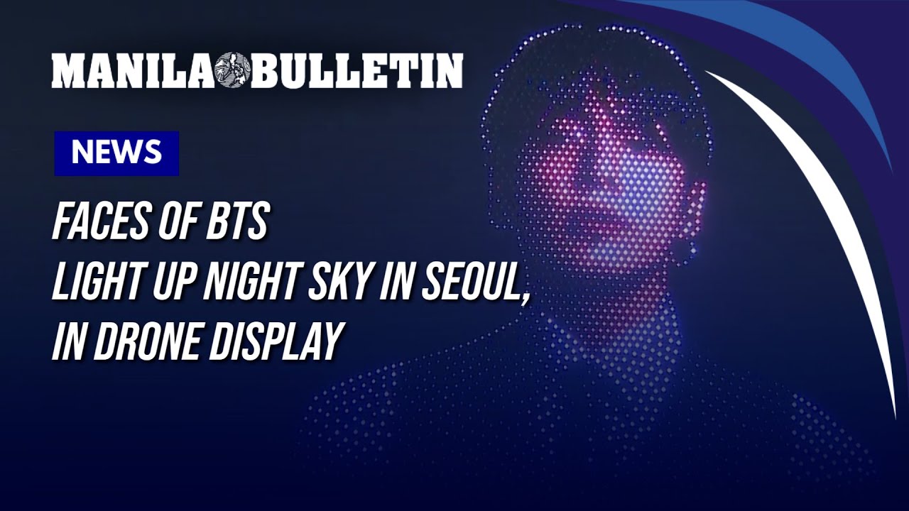 Faces of BTS light up night sky in Seoul, in drone display