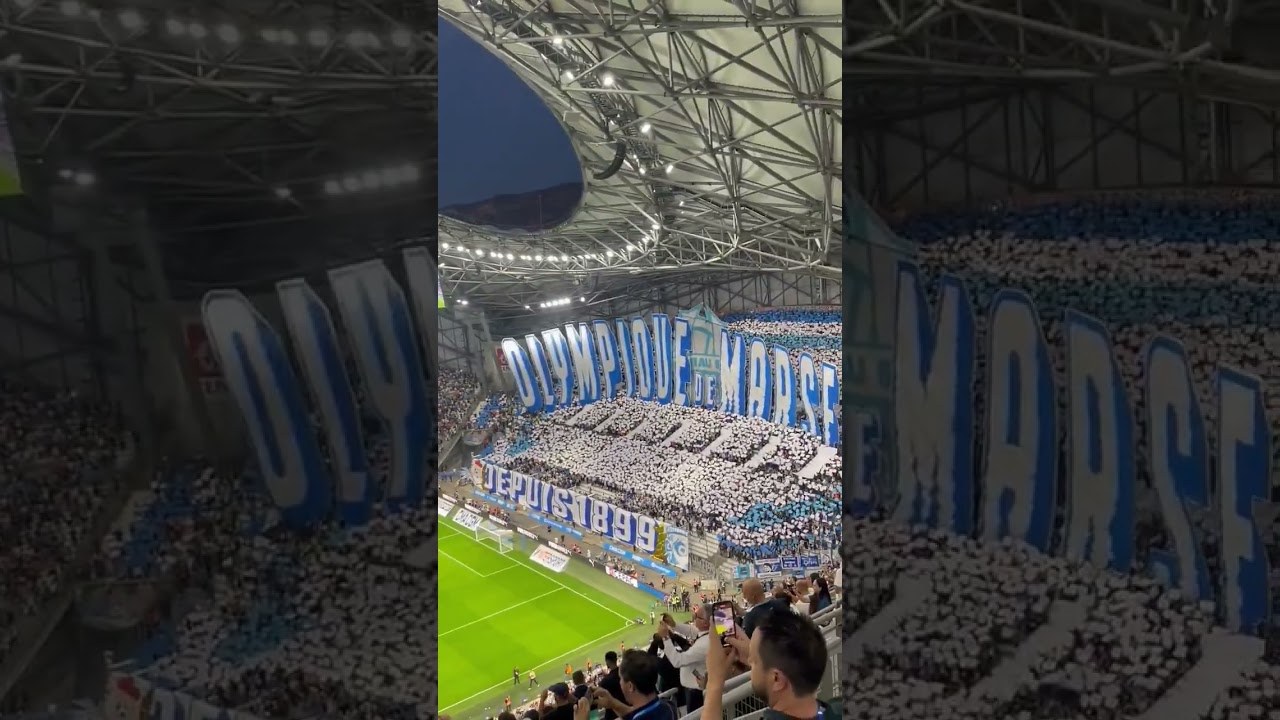 Tifos from Marseille&rsquo;s Virage Nord and Virage Sud against PSG #shorts