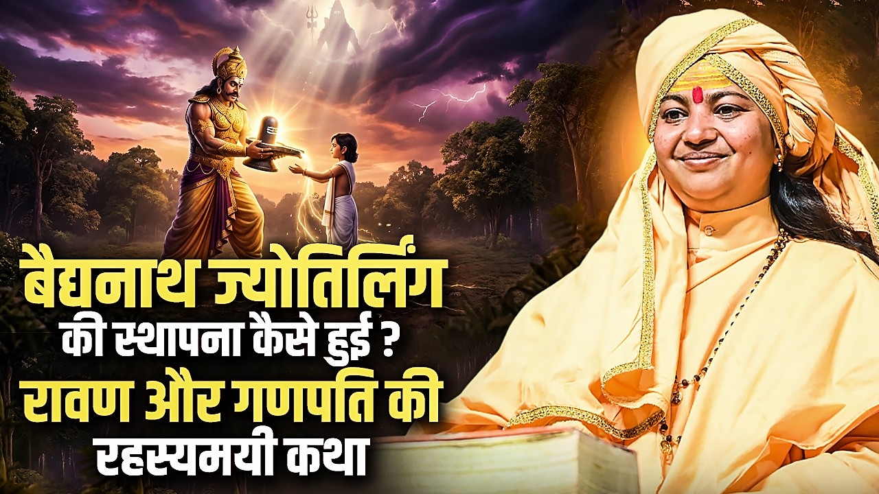 बैद्यनाथ ज्योतिर्लिंग की स्थापना कैसे हुई? रावण और गणपति की रहस्यमयी कथा। माँ ध्यान मूर्ति जी महाराज