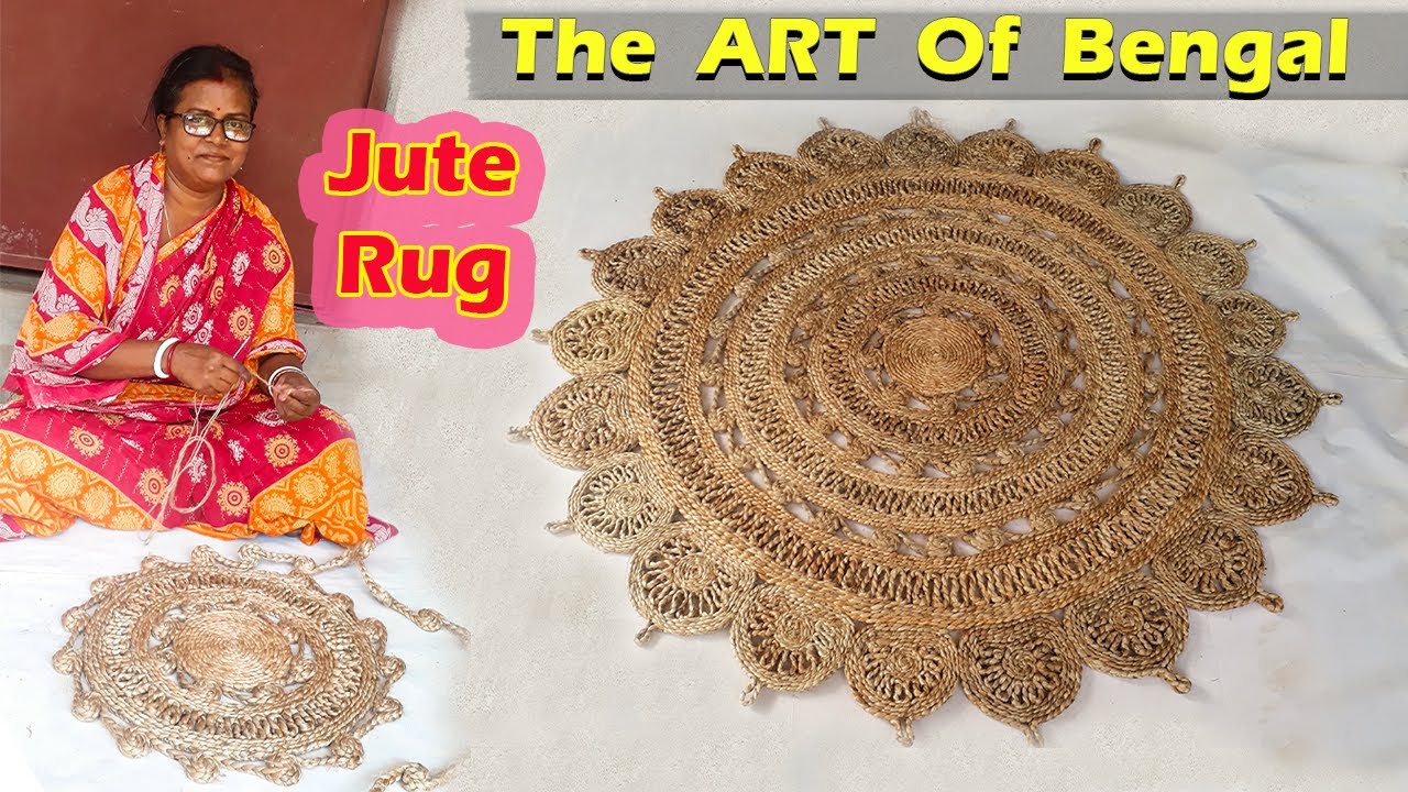 How To Make JUTE Rug || The Bengal Art-Golden Fiber Area Rugs || Indian Jute Rugs