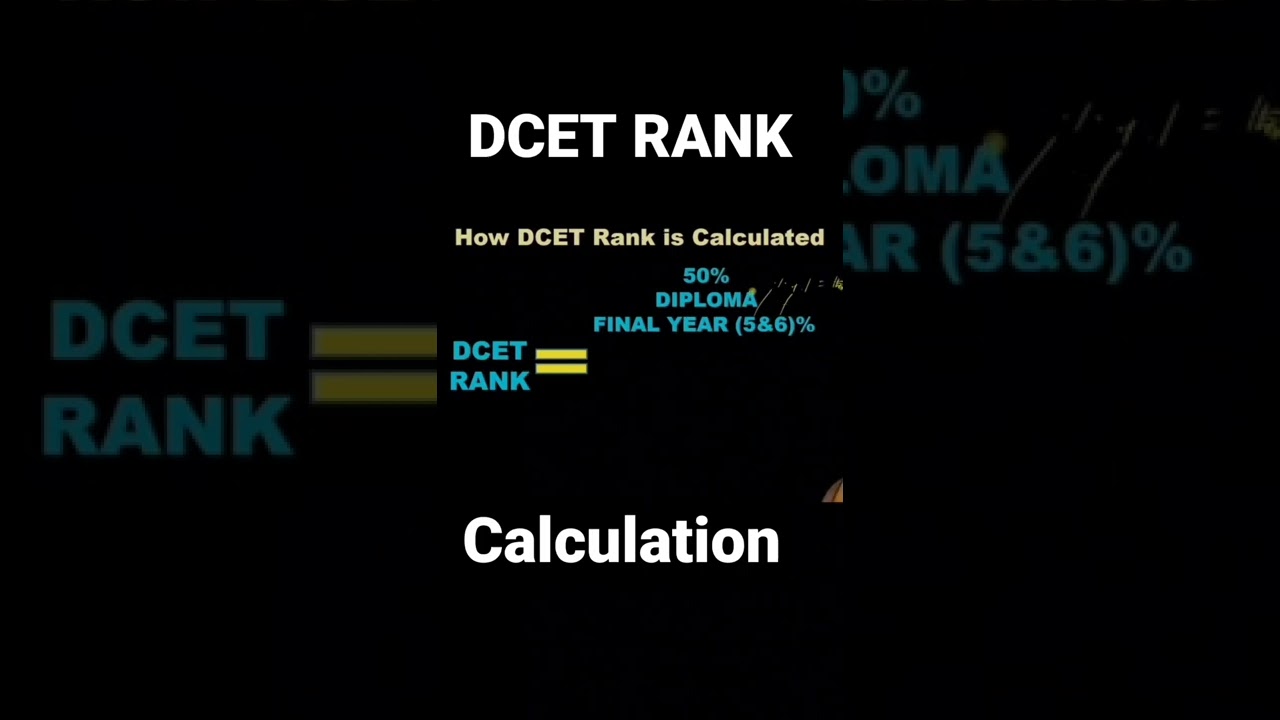 DCET Rank Calculculation |DCET 2023 |DCET Ranking Calculation #shorts #dcet #dcetupdates