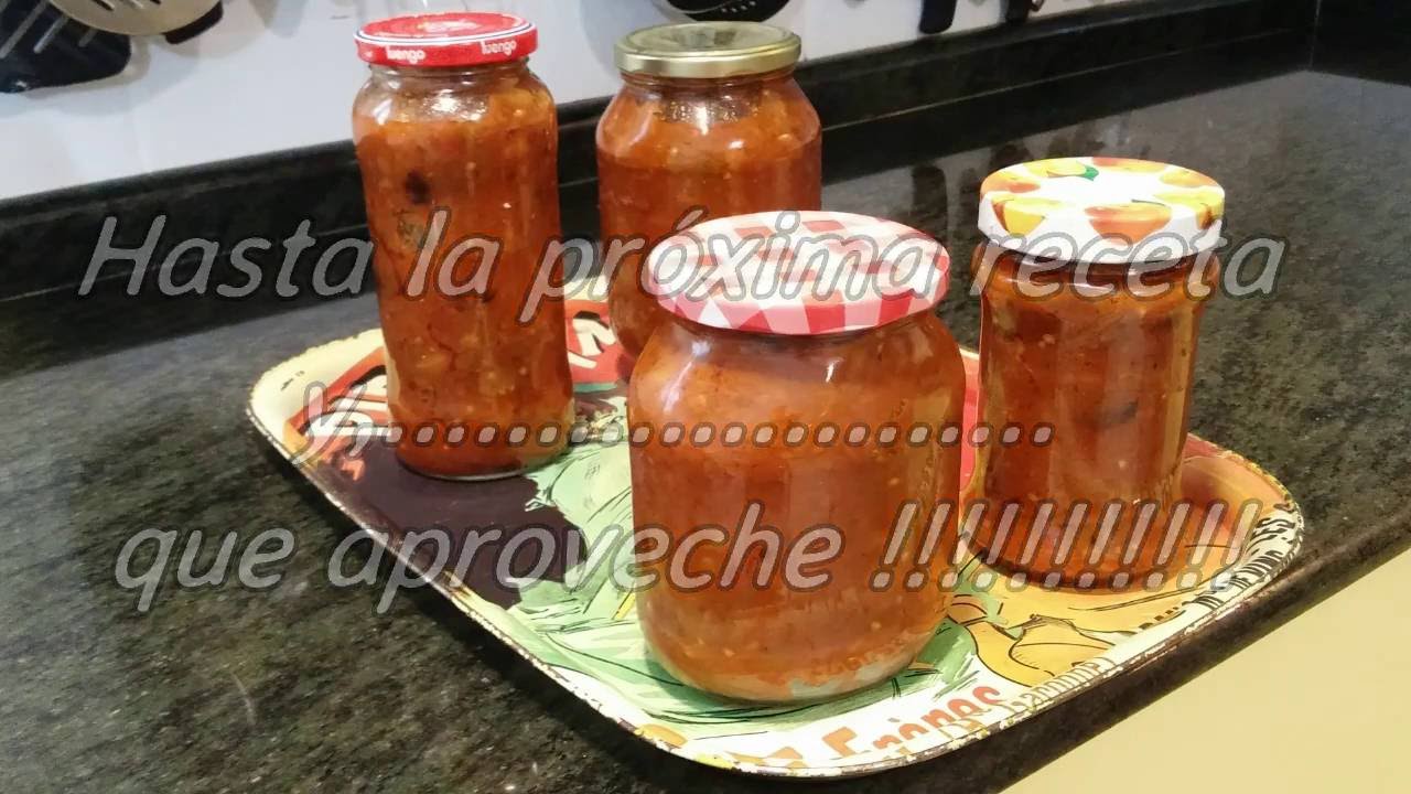 Conserva casera de pisto, al estilo de Mariaje