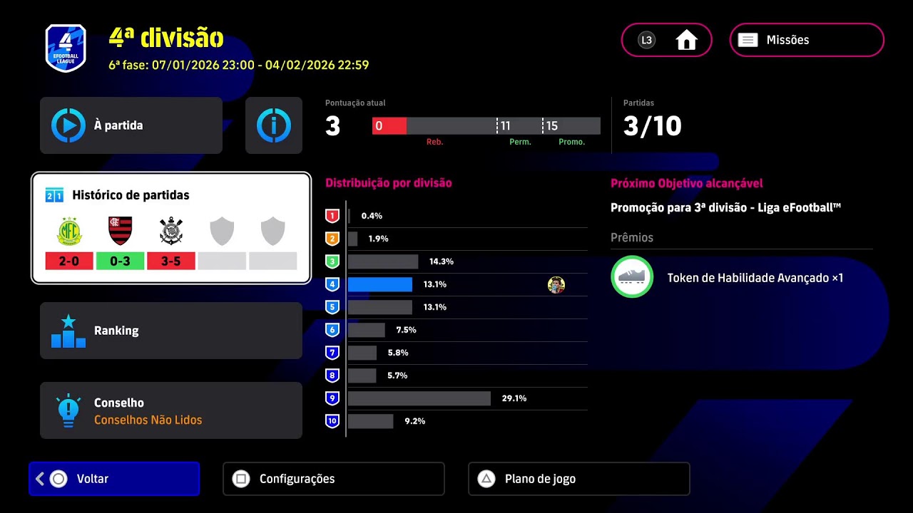 eFootball 2026   subindo divisão