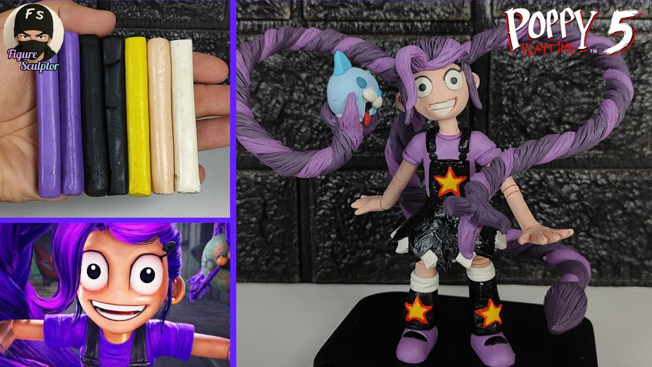 Como Hacer a LILY LOVEBRAIDS 🟣🪢 en Plastilina || Poppy Playtime Chapter 5 🏭 || Figure Sculptor 🖌️
