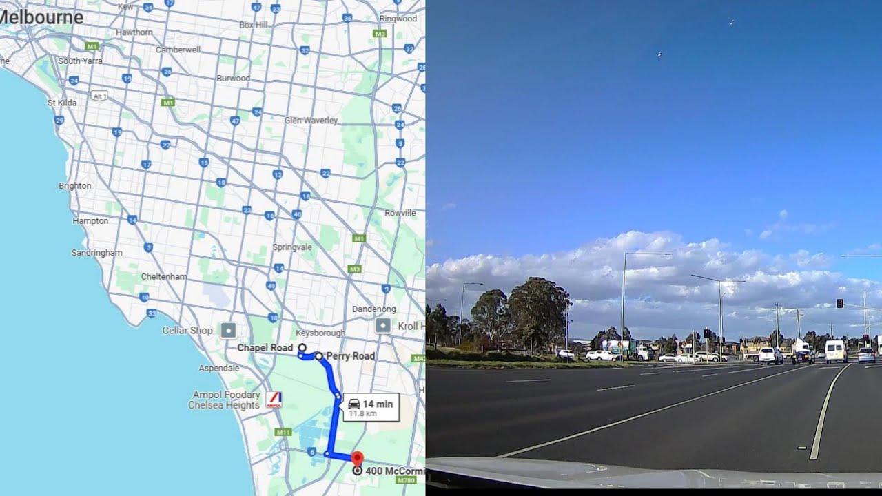 4K DASH CAM AUSTRALIA, MELBOURNE. Driving from Keysborough to Sandhurst