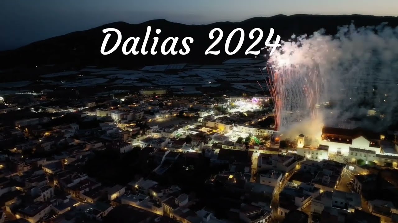 Cristo de la Luz 2024. Dal&iacute;as, Almer&iacute;a. Todos los cohetes a vista de dron.