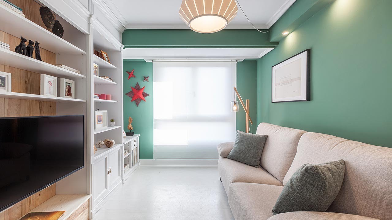 Salón nórdico en blanco y verde con decoración navideña - Programa completo - Decogarden
